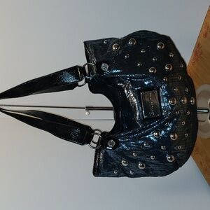 Betsey Johnson Black Studded Shoulder Bag